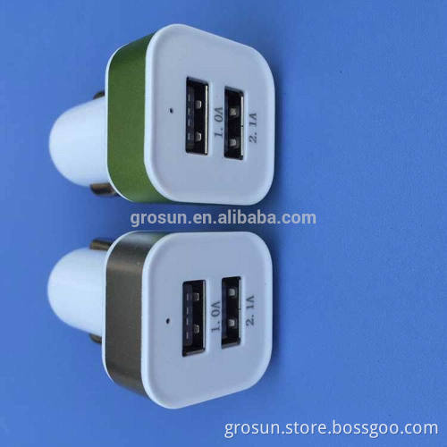 China Supplier 2 Port USB Car Charger 10 W Power Supply USB Car Charger with ROHS Standard